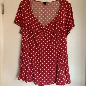 Torrid Pink Polka Dot Women's Top